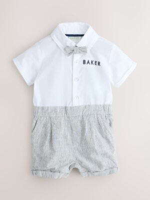 Baker by Ted Baker Blue/Navy Textured Smart Romper