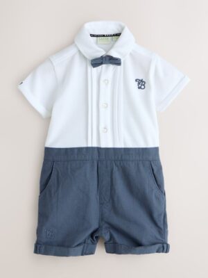 Baker by Ted Baker Blue/Navy Textured Smart Romper