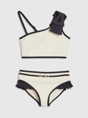 River Island Cream Asymmetric 3D Bow Bikini