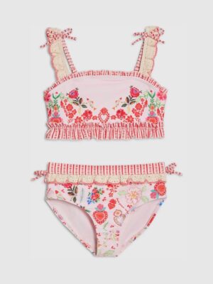 River Island Pink Mexicana Placement Frill Bikini