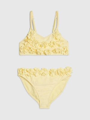 River Island Yellow 3D Flower Bikini