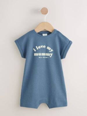 Blue I Love My Mummy Jersey Baby Romper