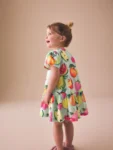 Fruit Print Short Sleeve Cotton Dress