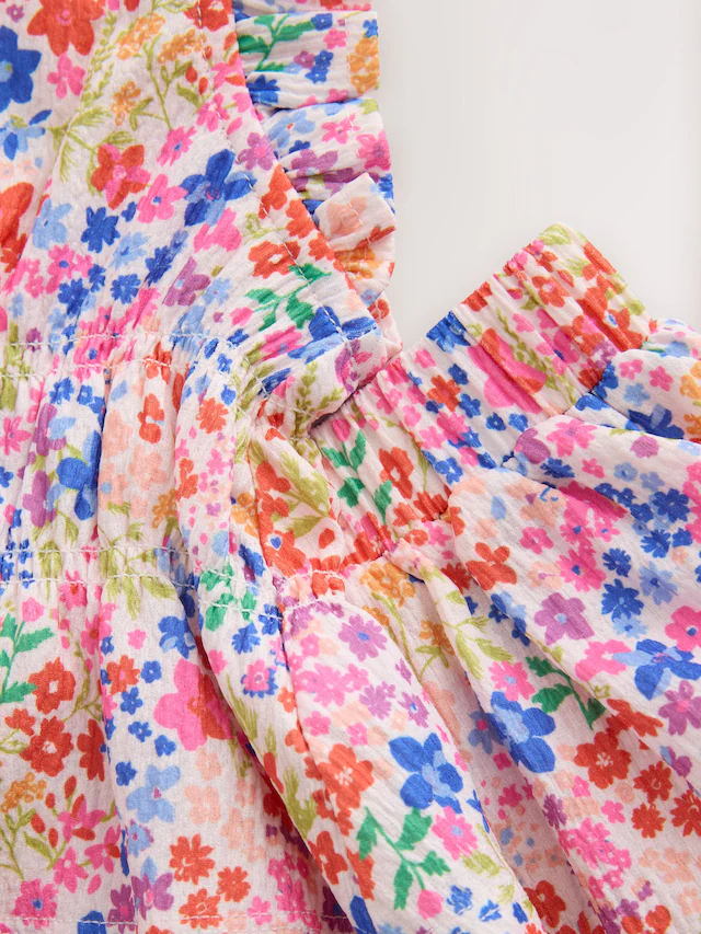 Bright Ditsy Top And Skirt Set