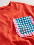 Red Gingham Short Sleeve Pocket T Shirt