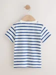 White/Blue Stripe Seagull Short Sleeve 3D Padded T-Shirt