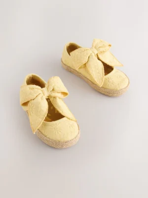 Yellow Bow Espadrille Shoes