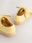 Yellow Bow Espadrille Shoes