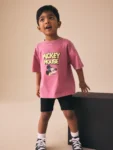 Pink/Black Mickey Mouse T-Shirt and Shorts Set
