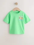 Green Skateboard Short Sleeve Back Print T-Shirt