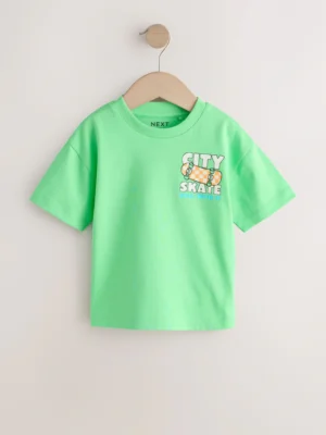 Green Skateboard Short Sleeve Back Print T-Shirt