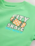 Green Skateboard Short Sleeve Back Print T-Shirt