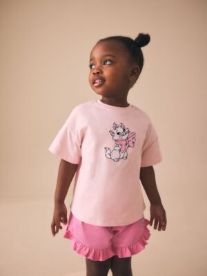 Pink Disney Marie Shorts Set
