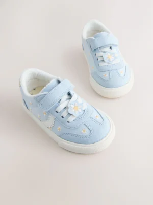 Blue Daisy Touch Fastening Elastic Lace Trainers