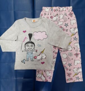 Grey/Pink Girls Pyjama