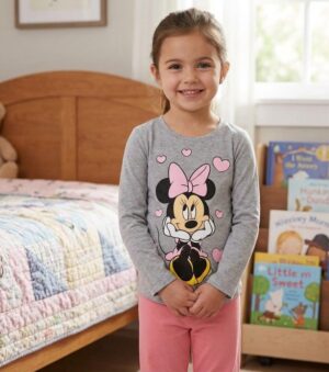 Grey Minnie Mouse Girls Pyjama