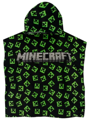 Character Green Minecraft Creeper Swim & Beach Towel 100% Cotton Poncho