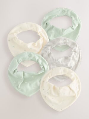 Sage Green Baby Bibs 5 Pack