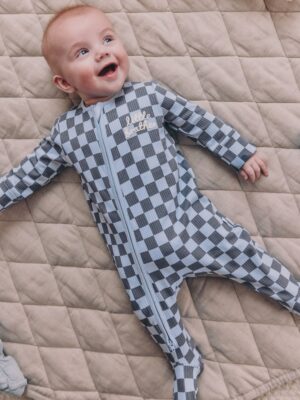 Blue Little Brother Baby Family Sleepsuit