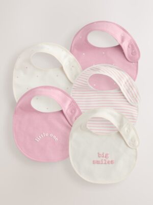Pink Heart Baby Bibs 5 Pack