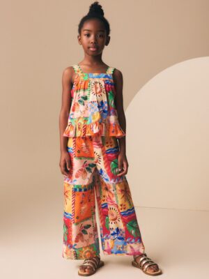 Tropical Blouse and Trousers Set