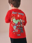 Red/Blue Marvel Short Sleeve Cotton T-Shirt