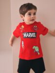 Red/Blue Marvel Short Sleeve Cotton T-Shirt
