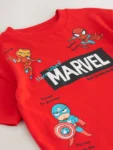 Red/Blue Marvel Short Sleeve Cotton T-Shirt