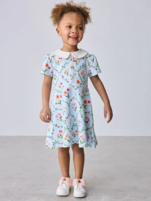 Baker by Ted Baker Blue Trellis Print Floral Ponte Dress