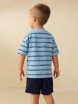 Blue Stripe Sealife Boat Short Sleeve Interactive T-Shirt