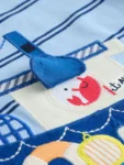 Blue Stripe Sealife Boat Short Sleeve Interactive T-Shirt