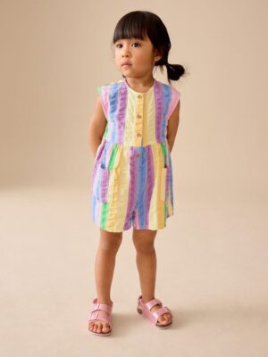 Rainbow Stripe Sleeveless Playsuit