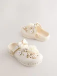 Baker by Ted Baker Ivory Bow Charm Clog Sandals