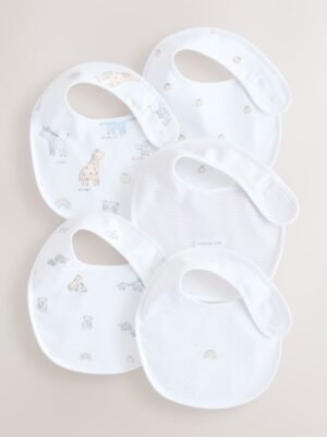 White Baby Bib 5 Pack