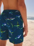 Blue Shark Printed Swim Shorts