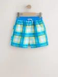 Multicoloured Check Printed Swim Shorts