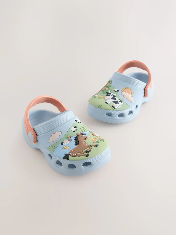 Blue/Green Farm Standard Fit (F) Character Clogs