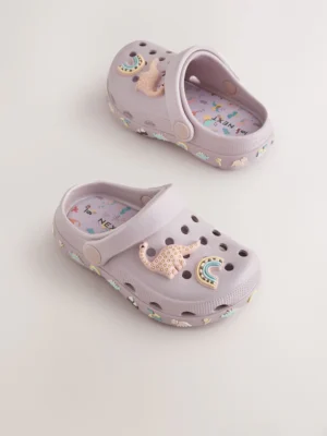 Purple Dinosaur Character Clogs