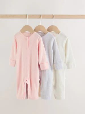 Pink Baby Sleepsuit 3 Pack
