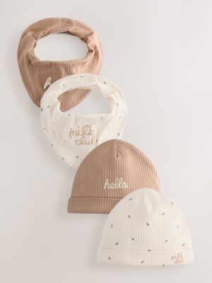 Neutral Milk Club Baby Hat & Bib Set