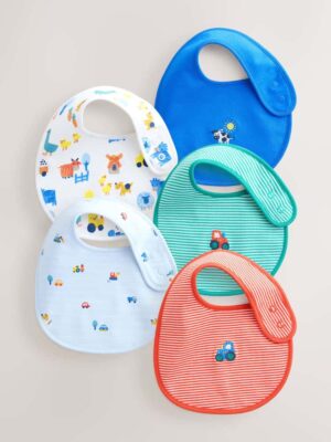 Multi Farm 5 Pack Baby Bibs