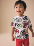 White Marvel Short Sleeve Cotton T-Shirt