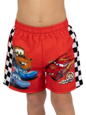 Character Red Disney Cars Lightning McQueen Print Swim Shorts