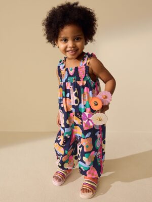 Rainbow Apple Print Ric Rac Strappy Jumpsuit