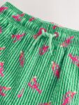 Green Stripe Lobster Printed Swim Shorts