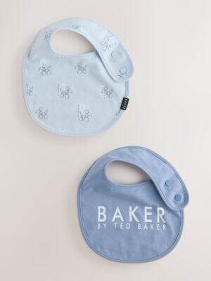 Baker by Ted Baker 2 Pack Blue Baby Bibs
