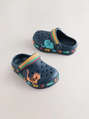 Navy Safari Clogs