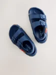 Navy Transport Double Buckle Ankle Strap EVA Sandals