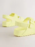 Yellow Double Buckle Ankle Strap EVA Sandals