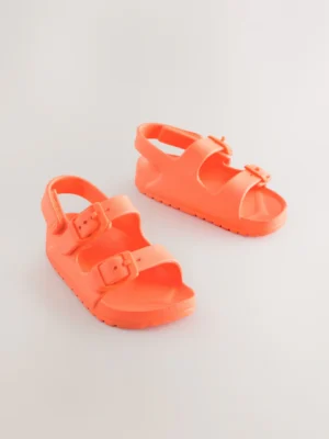 Orange Double Buckle Ankle Strap EVA Sandals